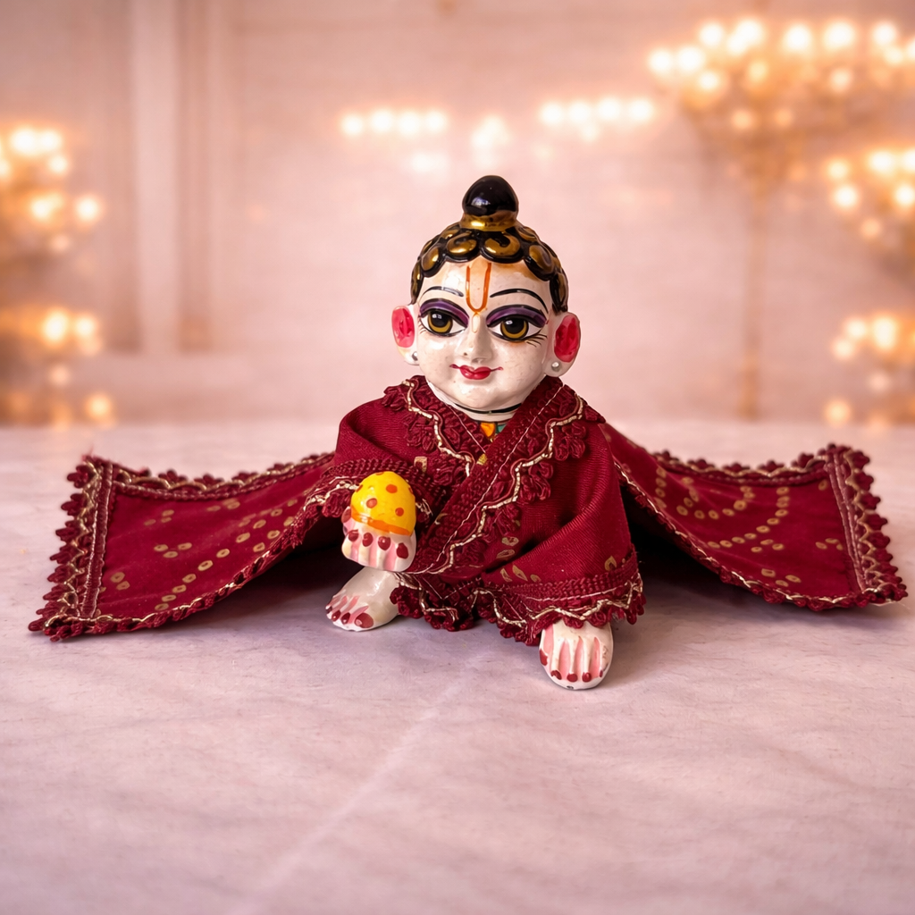 Jogan Meera Mehroon Bandhani Print Chira Vastra for Lalan ju