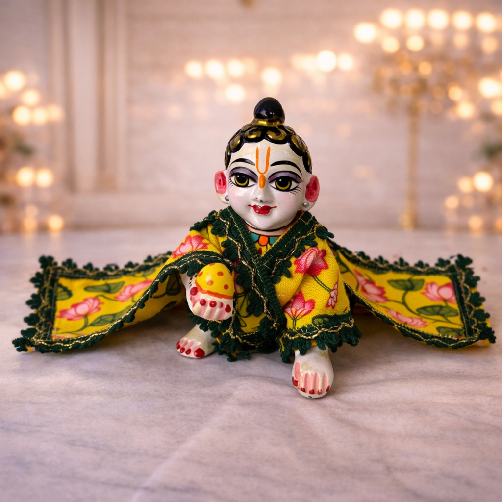 Jogan Meera Yellow Kamal Cotton Chira Vastra for Lalan ju