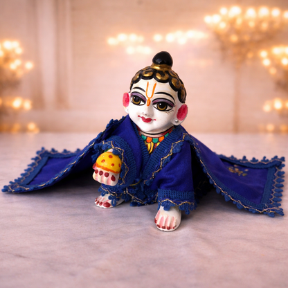 Jogan Meera Royal Blue Heavy Manipuri Embroidery Chira Vastra for Lalan ju
