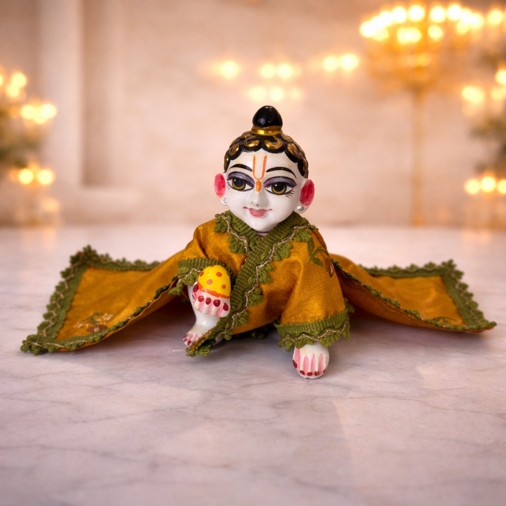 Jogan Meera Yellow Heavy Manipuri Embroidery Chira Vastra for Lalan ju