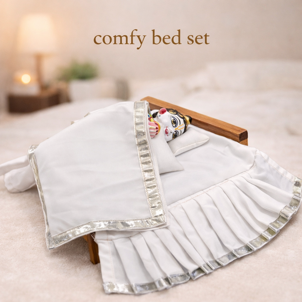 Jogan Meera Bedding Set - White Colour Heavy Frill (Customized)