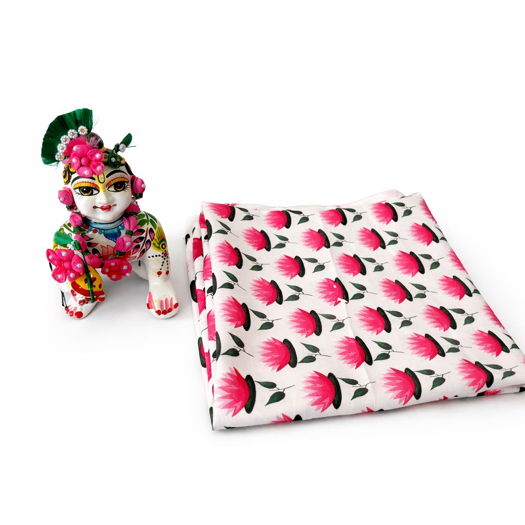 Jogan Meera Kamal Shringar Set with 1 Meter Kamal Pichvai Fabric for Laddu Gopal Ji
