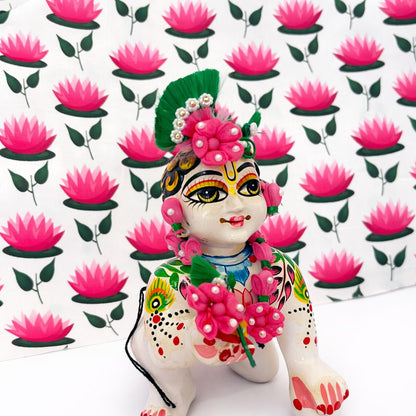 Jogan Meera Kamal Shringar Set with 1 Meter Kamal Pichvai Fabric for Laddu Gopal Ji