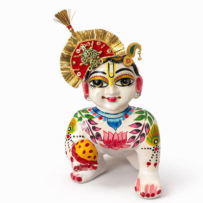 Jogan Meera Heavy Kiran Mukut & Shishful Set for Laddu Gopal Ji