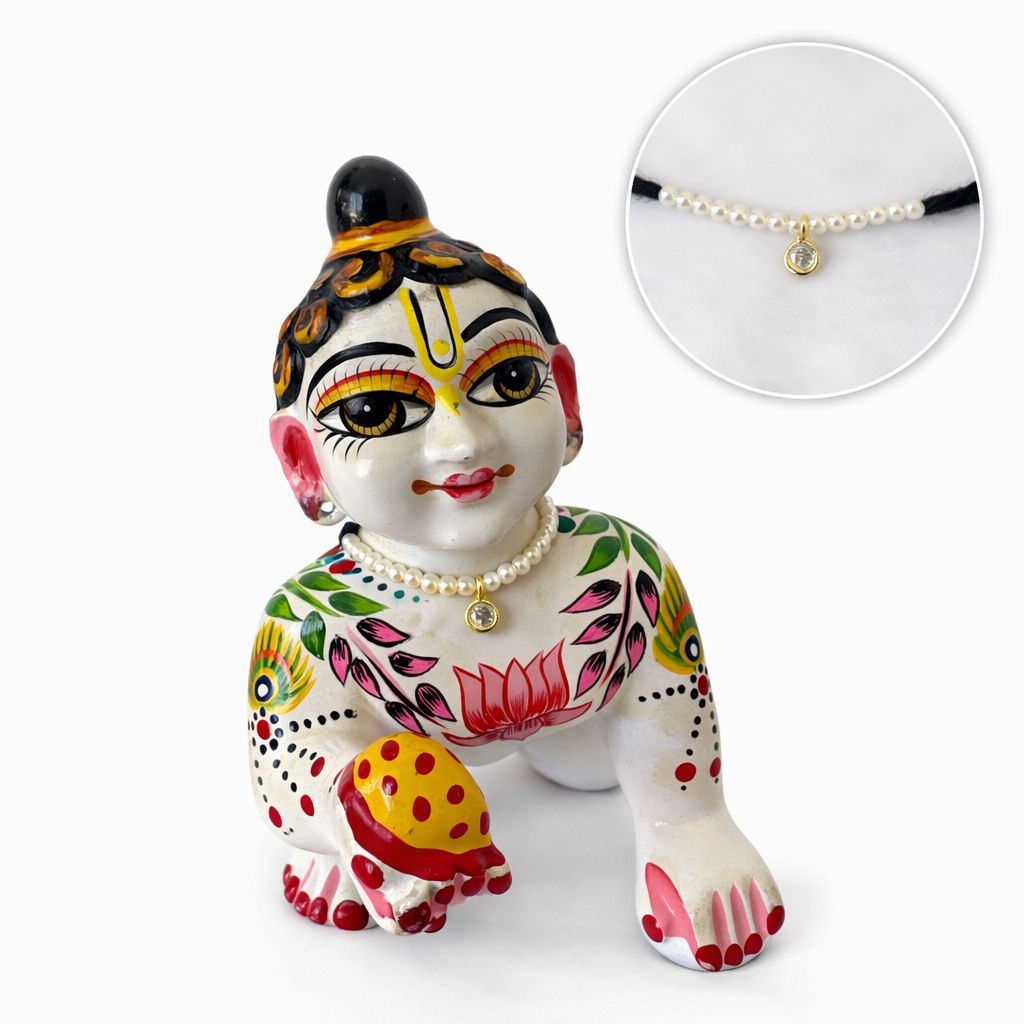 Jogan Meera Semi-Precious Gop Mala Combo (Circle Pearl) – Pack of 3 for Laddu Gopal Ji