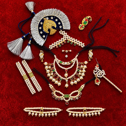 Jogan Meera Heavy Blue Semi-Precious Shringar Set for Laddu Gopal Ji