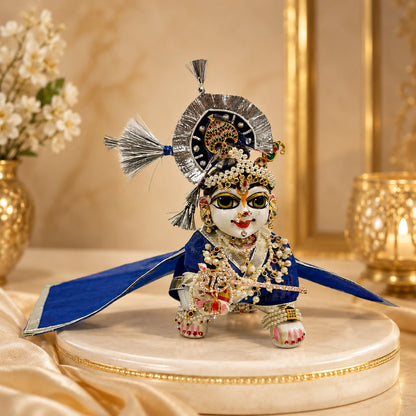 Jogan Meera Heavy Blue Semi-Precious Shringar Set for Laddu Gopal Ji