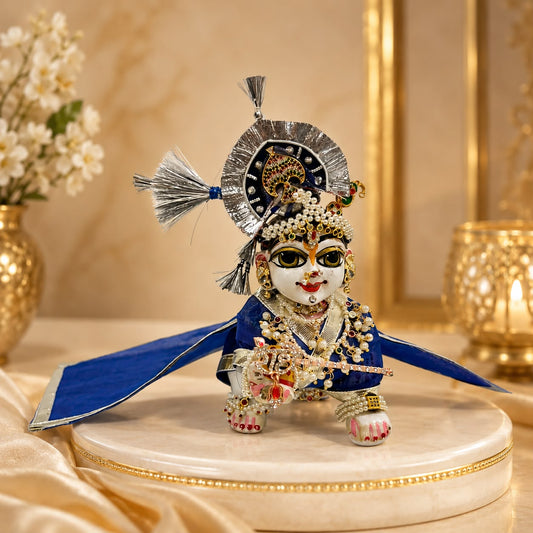 Jogan Meera Heavy Blue Semi-Precious Shringar Set for Laddu Gopal Ji
