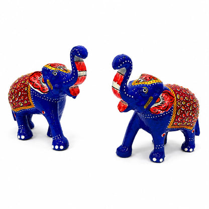 Jogan Meera Blue Hathi Pair for Mandir Decoration