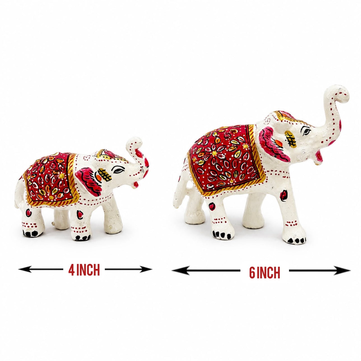 Jogan Meera White Hathi Pair for Mandir Decoration