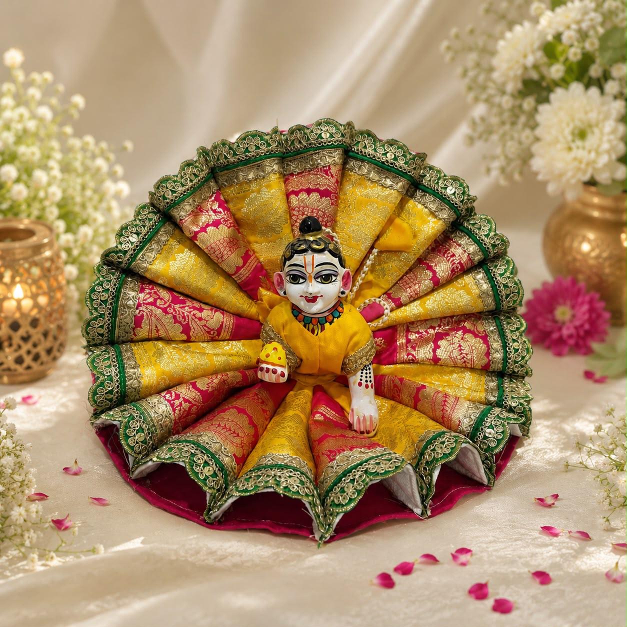 Jogan Meera Heavy Multi Colour Kali Poshak for Laddu Gopal Ji