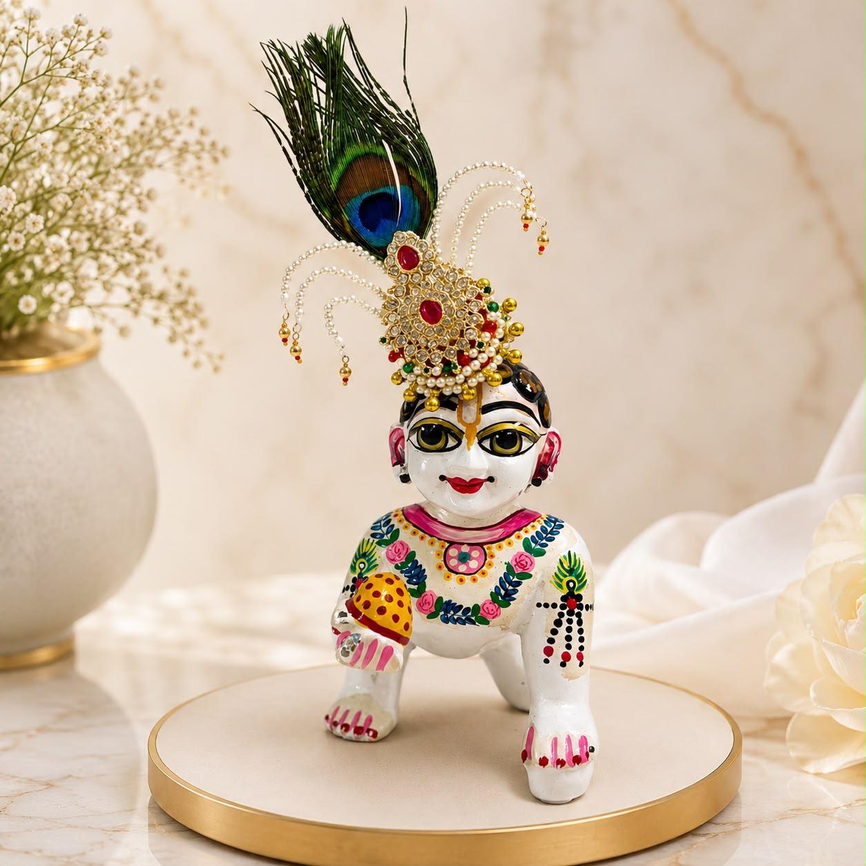 Jogan Meera Heavy Kundan pag Set for Laddu Gopal Ji