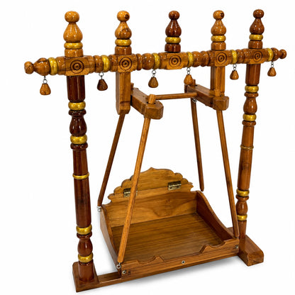 Jogan Meera Pure Sagwan (Teak Wood) Hindola for Laddu Gopal Ji