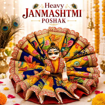 Jogan Meera Heavy Yellow Colour Kali Poshak for Laddu Gopal Ji