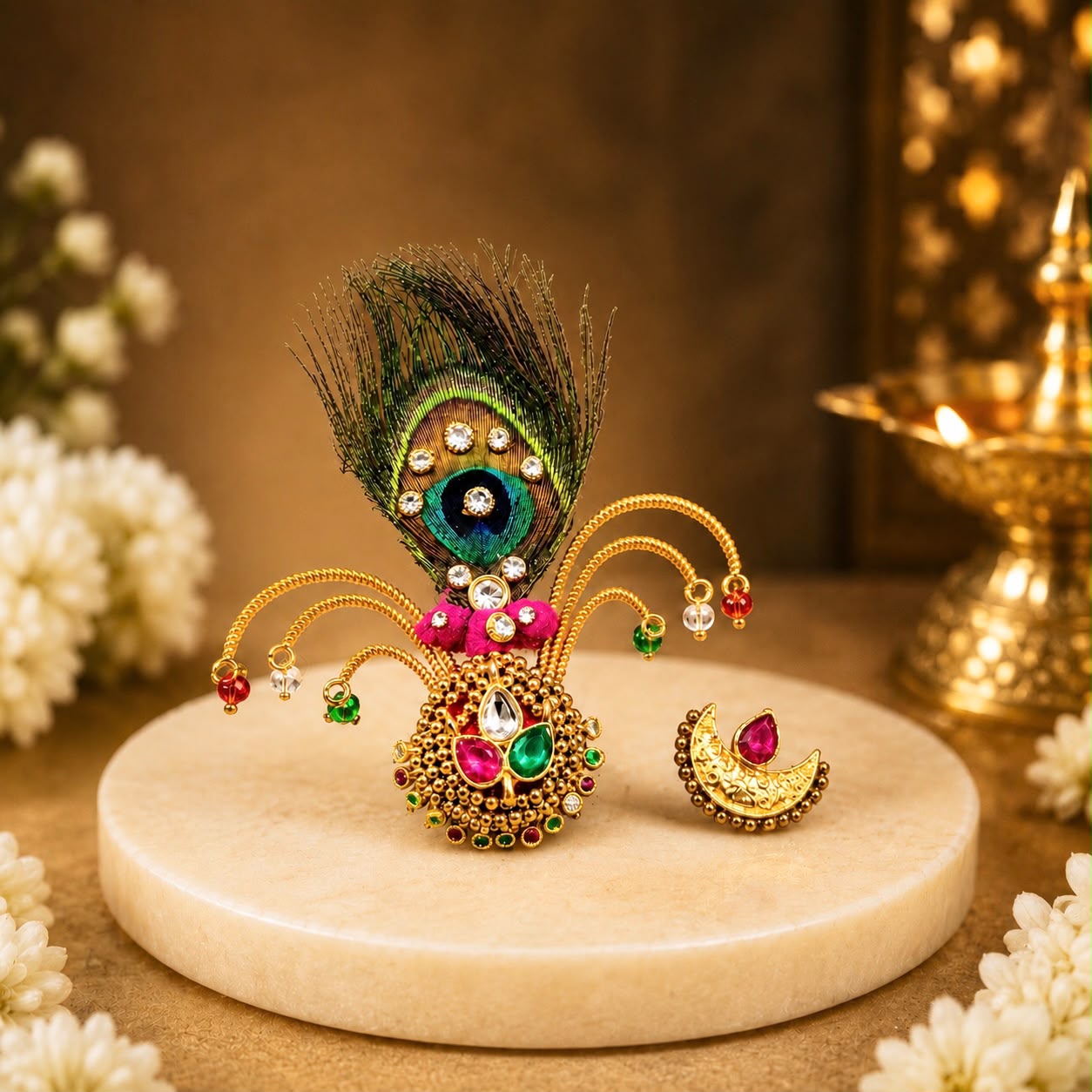 Jogan Meera Heavy Golden pag Set for Laddu Gopal Ji