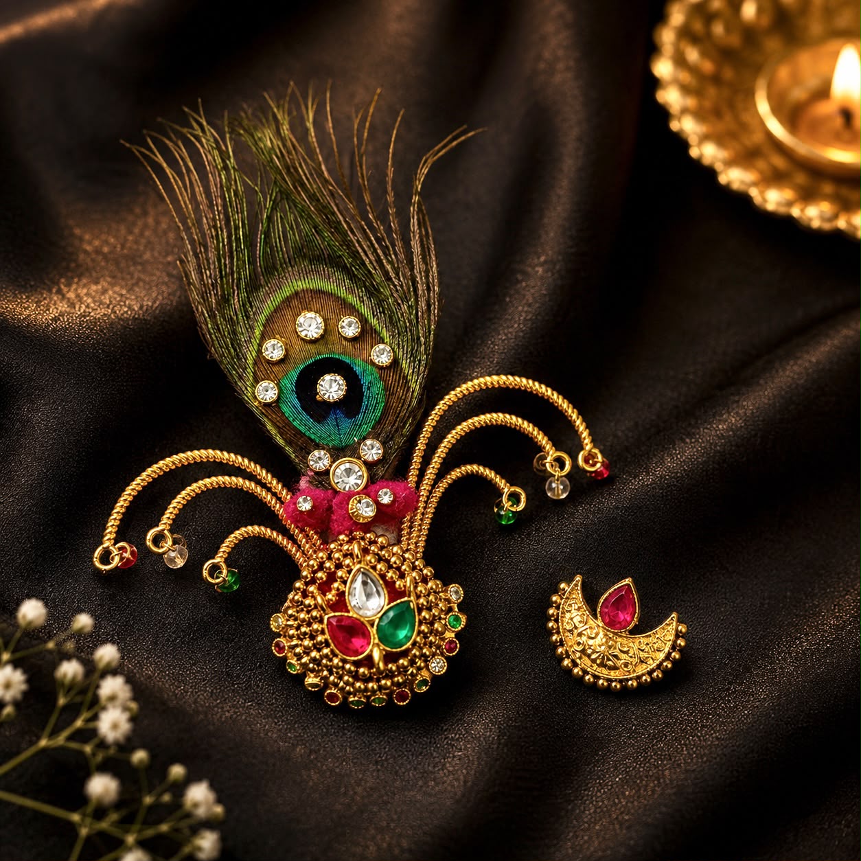 Jogan Meera Heavy Golden pag Set for Laddu Gopal Ji