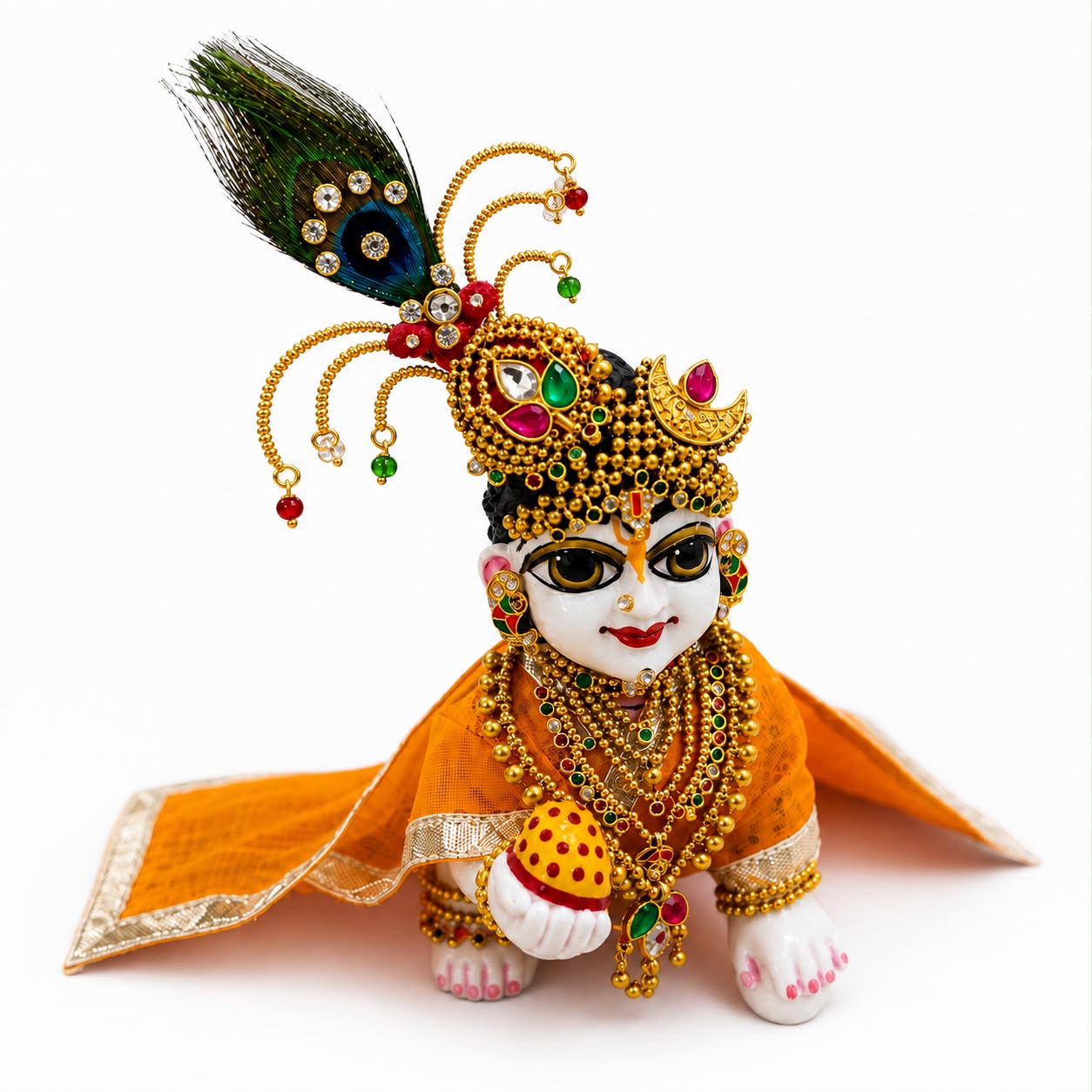 Jogan Meera Heavy Janmashtami Golden Shringar Set for Laddu Gopal Ji