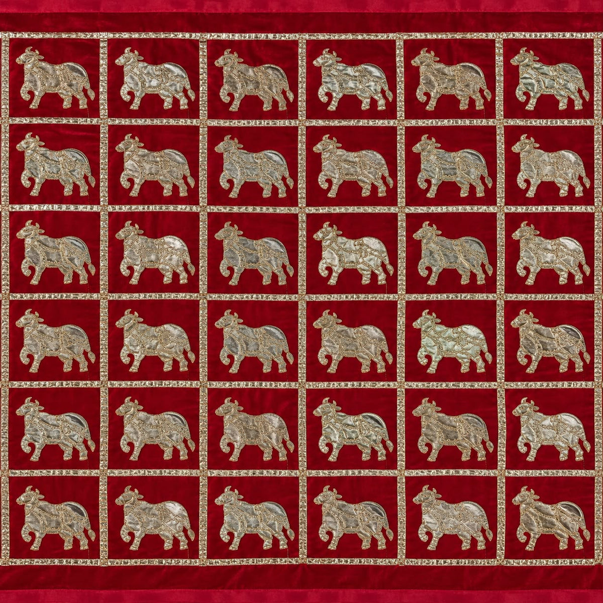 Jogan Meera Velvet Zari Work Pichvai – 1 Meter