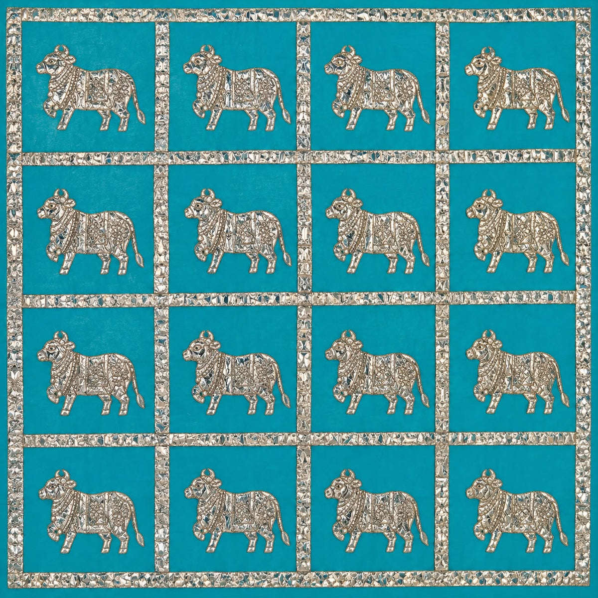 Jogan Meera Velvet Zari Work Pichvai – 1 Meter