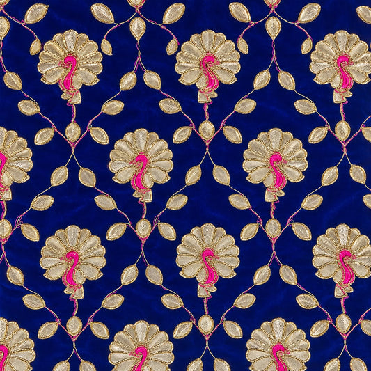 Jogan Meera Velvet Zari Work Pichvai – 1 Meter