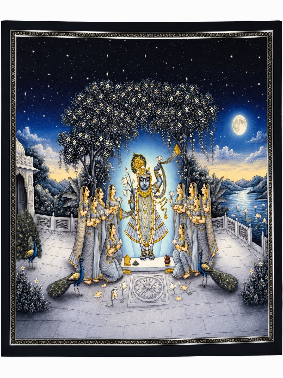 Jogan Meera Sharad Purnima Pichvai – 1 x 1 Metre