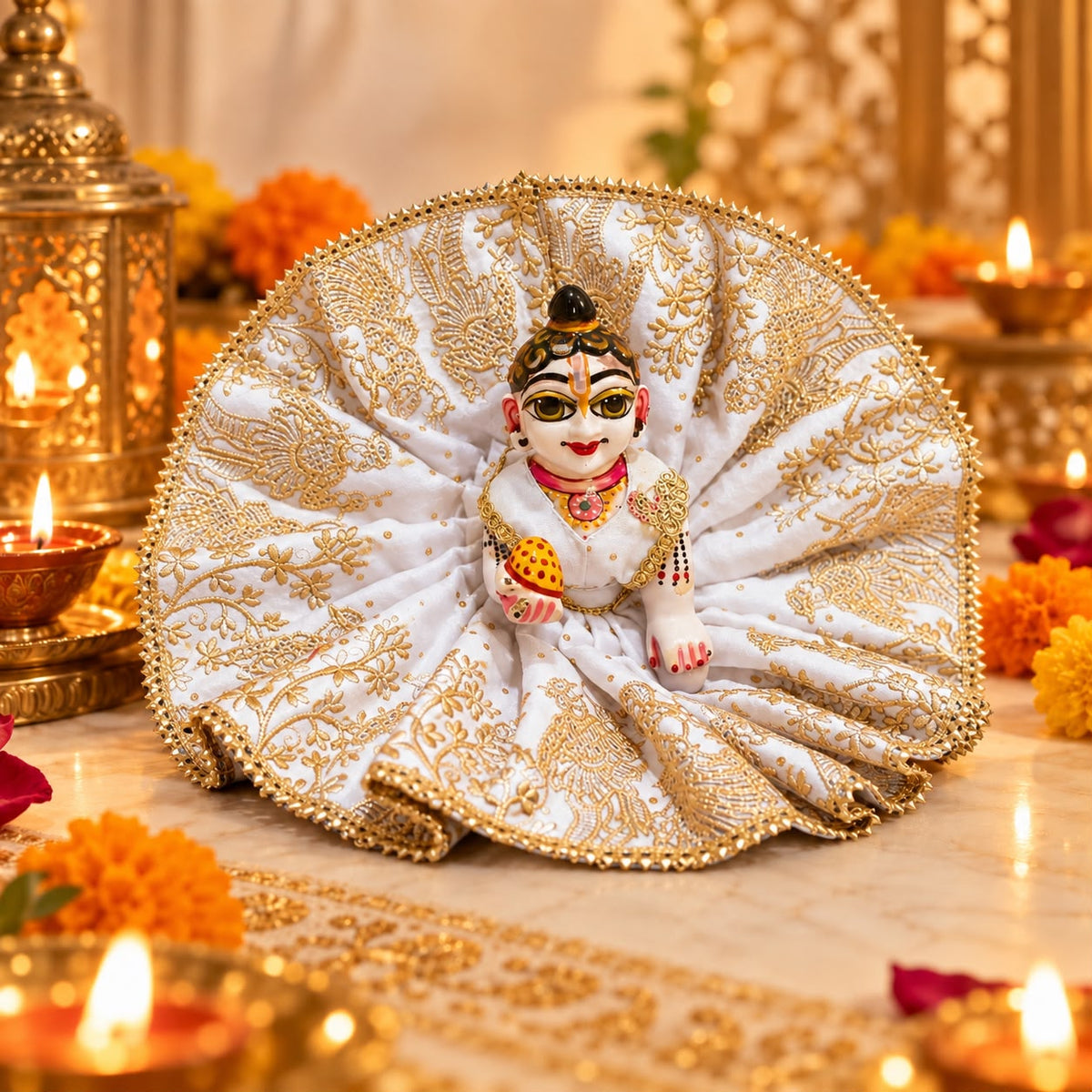 Jogan Meera Sharad Purnima Raja Rani heavy Poshak for Laddu Gopal Ji