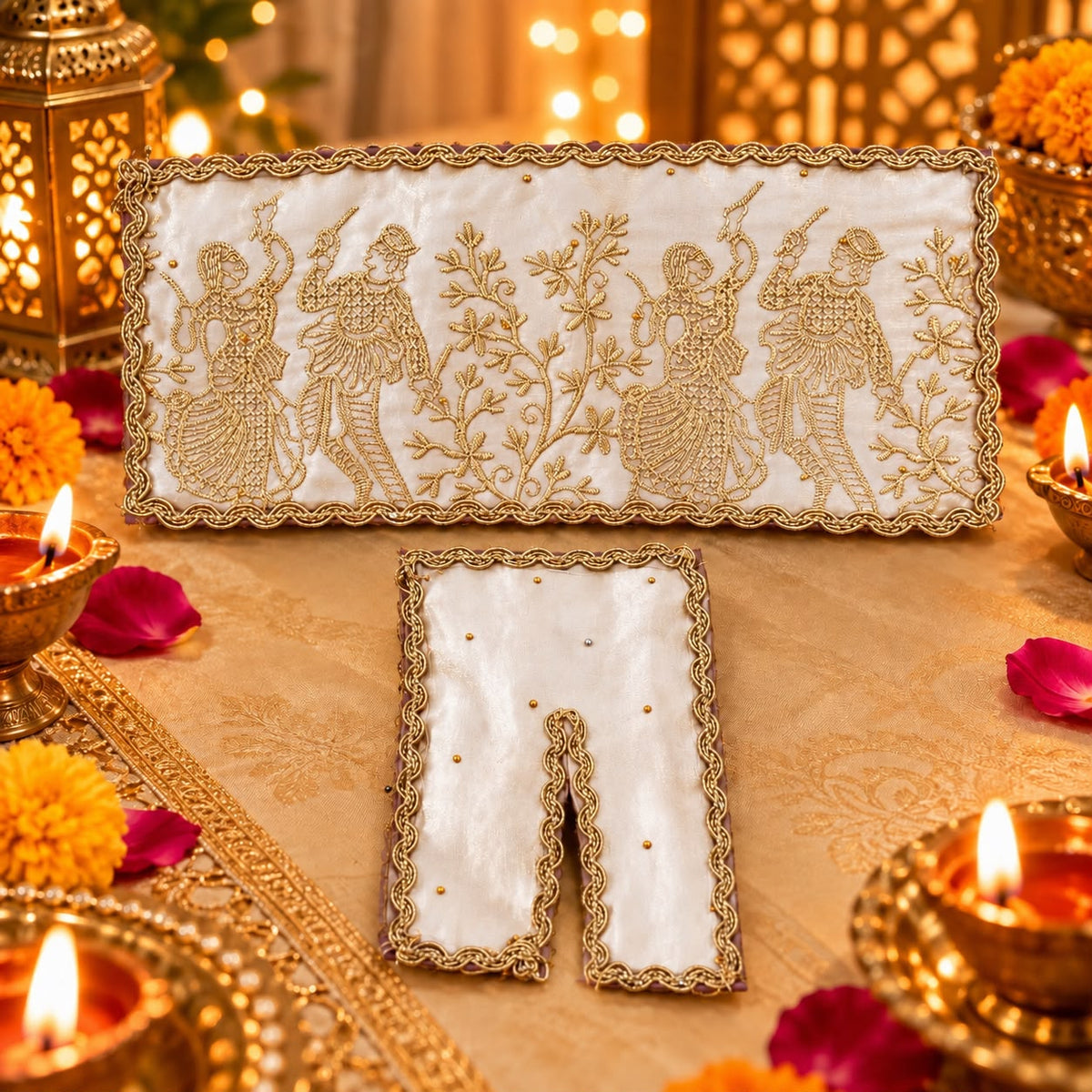Jogan Meera Sharad Purnima Raja Rani heavy Chira Vastra for Laddu Gopal Ji