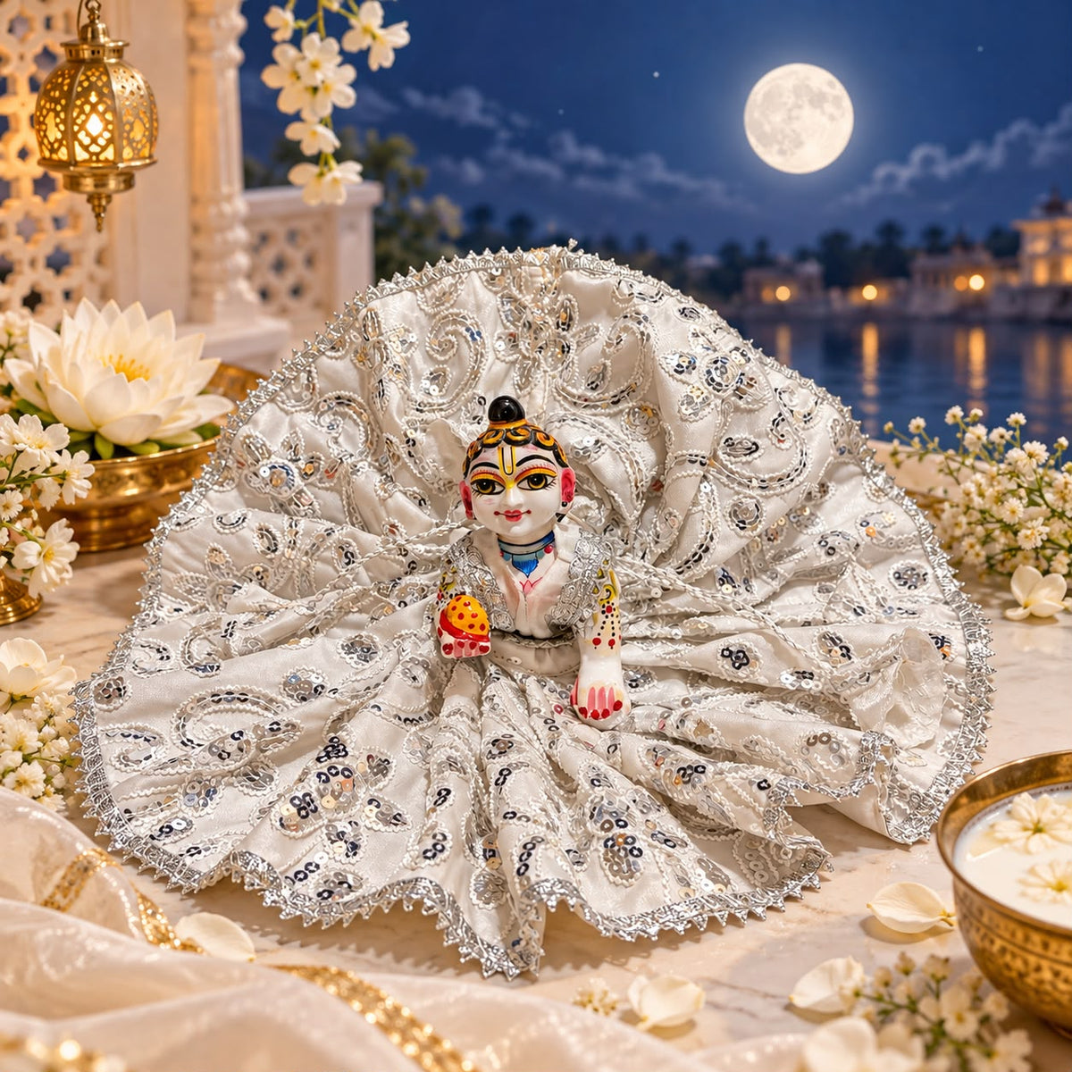 Jogan Meera Sharad Purnima Heavy Poshak for Laddu Gopal Ji