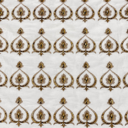 Jogan Meera Sharad Purnima Heavy White Pichvai Velvet  – 1 x 1 Metre