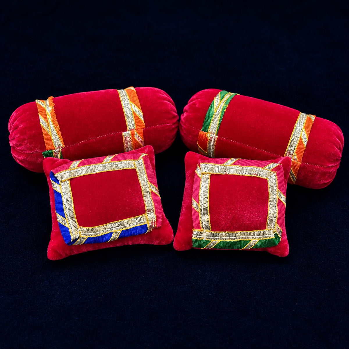 Jogan Meera Pink Velvet Mudde Set for Laddu Gopal Seva