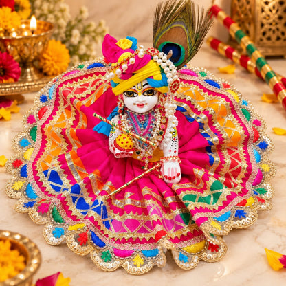 Jogan Meera Multi Heavy Garba Navratri Poshak for Laddu Gopal