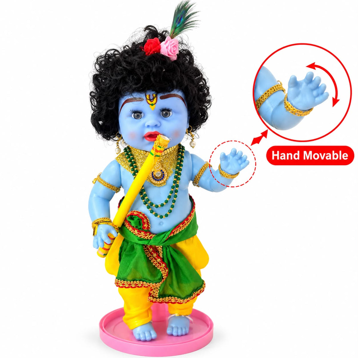 Jogan Meera 15 Inch Standing Kanha Ji with Movable Hands – Diwali Special
