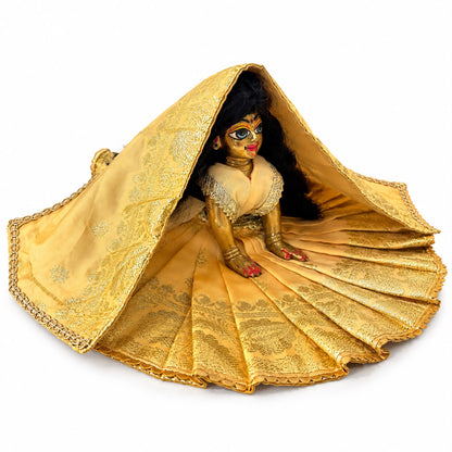 Jogan Meera Golden Heavy Diwali Banarasi Poshak for Radha Rani