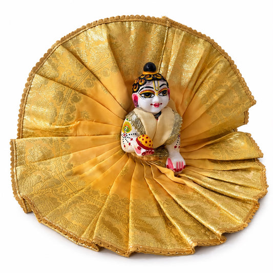 Jogan Meera Golden Banarasi Heavy Diwali Poshak for Laddu Gopal