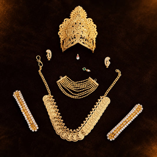 Jogan Meera Heavy Diwali Golden Shringar Set with Poshak for Laddu Gopal Ji