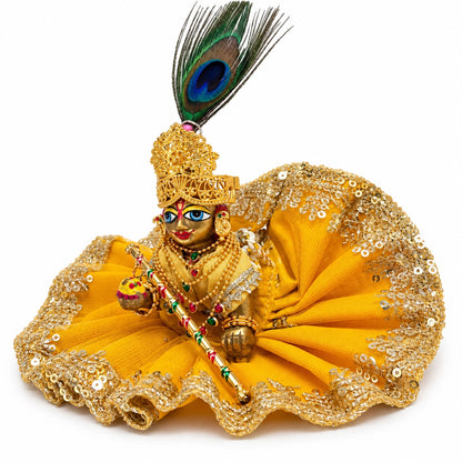 Jogan Meera Heavy Diwali Golden Shringar Set with Poshak for Laddu Gopal Ji