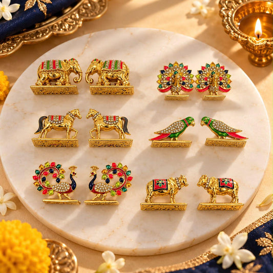 Jogan Meera Diwali Golden Khilona Set for Laddu Gopal - 2Inch