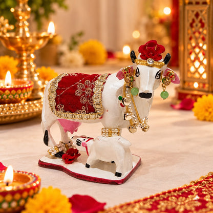 Jogan Meera Decorative Cow for Laddu Gopal Ji 4inch