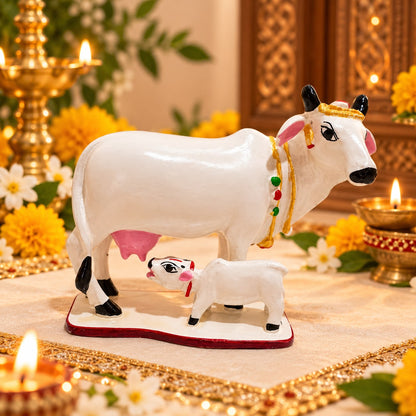 Jogan Meera White Cow for Laddu Gopal Ji 4inch