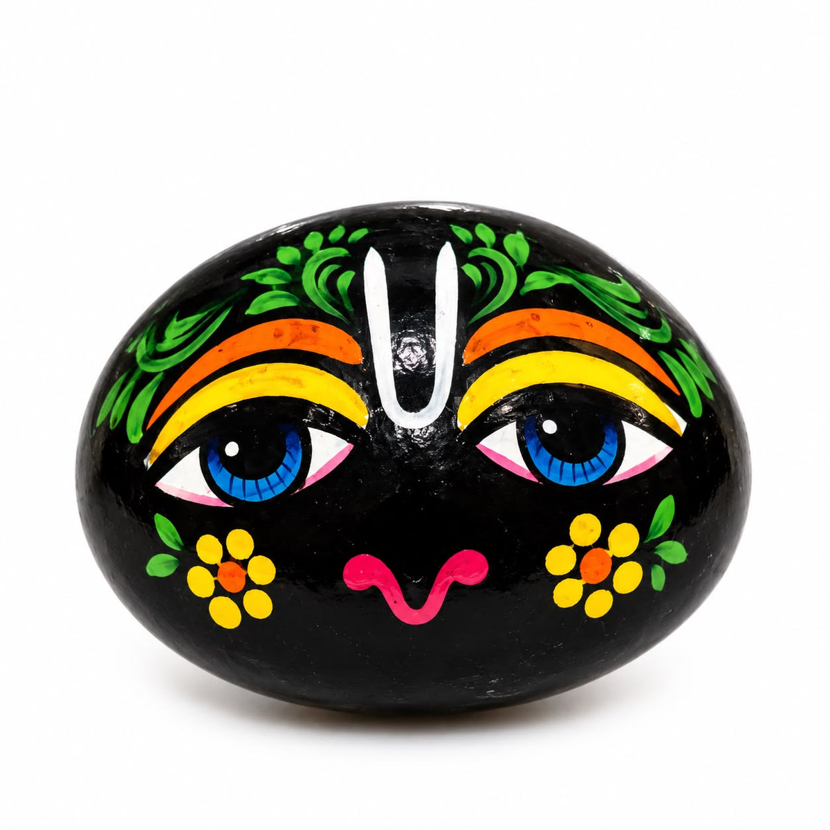 Jogan Meera Shaligram Ji with Eyes – Sacred Thakur Ji Idol