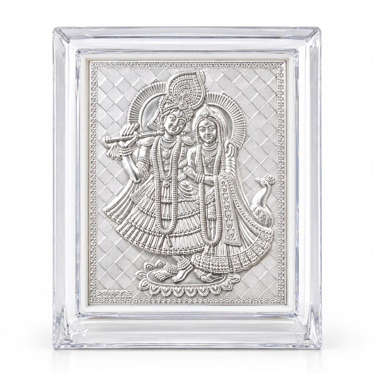 German Silver Radha Krishna Frame – Free Diwali Gift