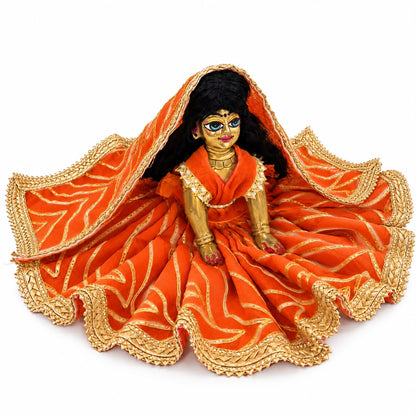 Jogan Meera Orange Heavy Diwali Gota Poshak for Radha Rani