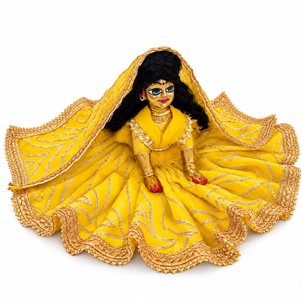Jogan Meera Yellow Heavy Diwali Gota Poshak for Radha Rani