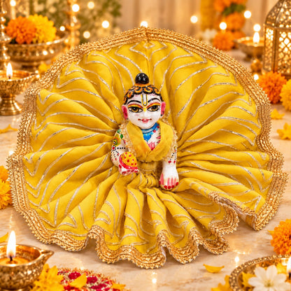 Jogan Meera Yellow Heavy Diwali Gota Poshak for Laddu Gopal