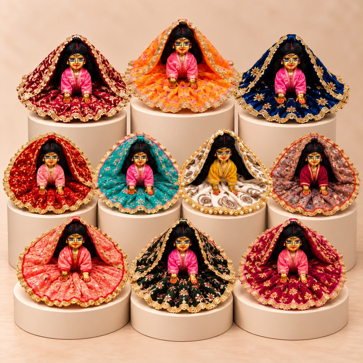 Jogan Meera Pick Any Heavy Winter Poshak for Radha Rani ji