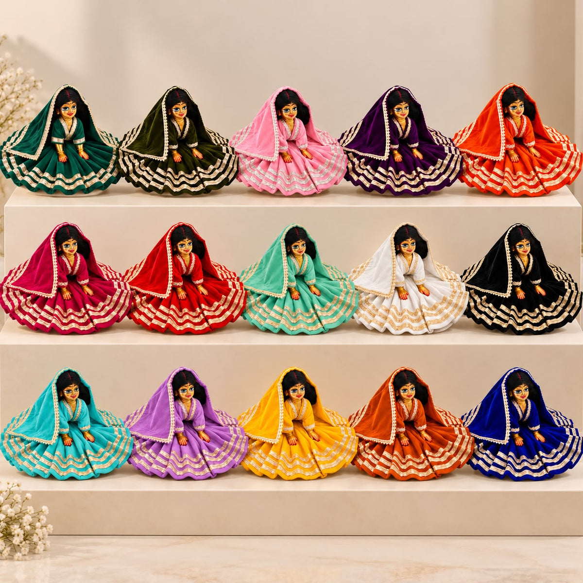 Jogan Meera Pick Any Daily Winter Velvet Poshak With Blouse for Radha Rani ji