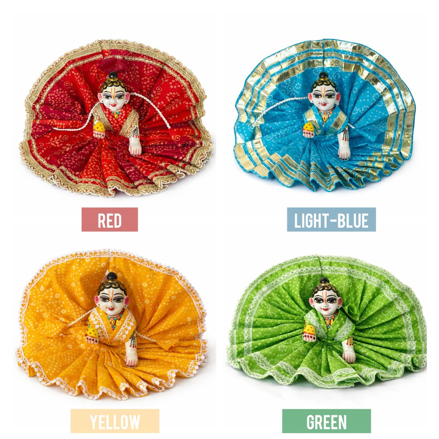 Pick Any Bandhni Poshak for Laddu Gopal – 1, 3 or 5 Combo