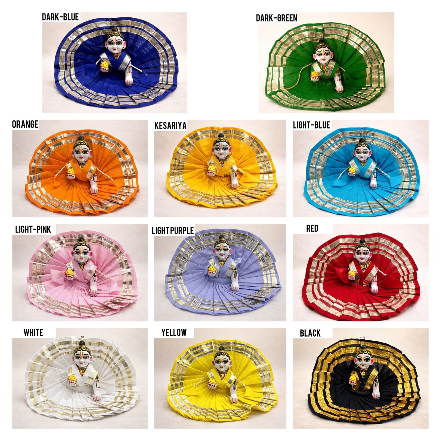 Pick Any Daily Cotton Poshak for Laddu Gopal – 1, 3 or 5 Combo