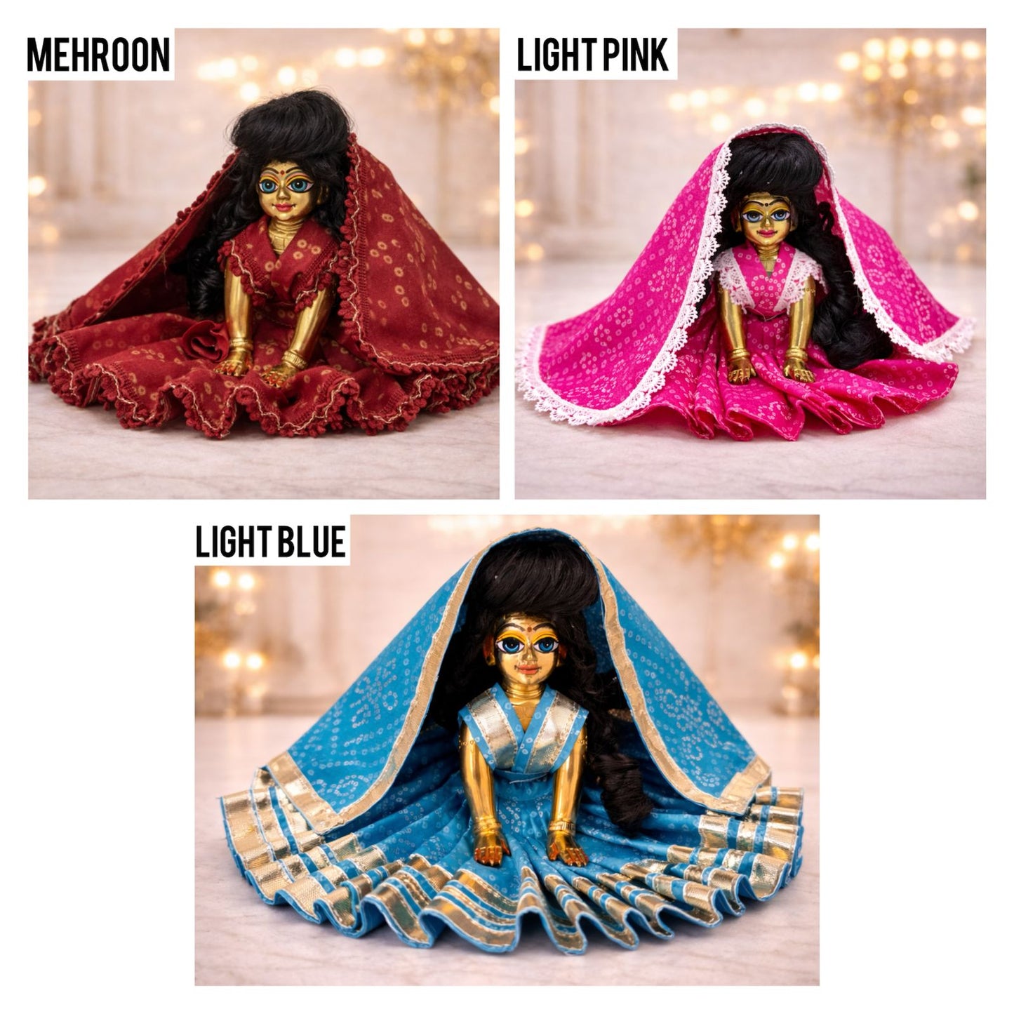 Pick Any Bandhni Poshak for Radha Rani – 1, 3 or 5 Combo