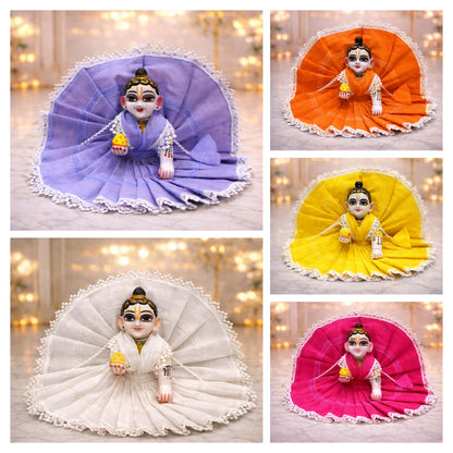Jogan Meera Pick Any Soft Mulmul Poshak Combo (1, 3 or 5) for Laddu Gopal Ji